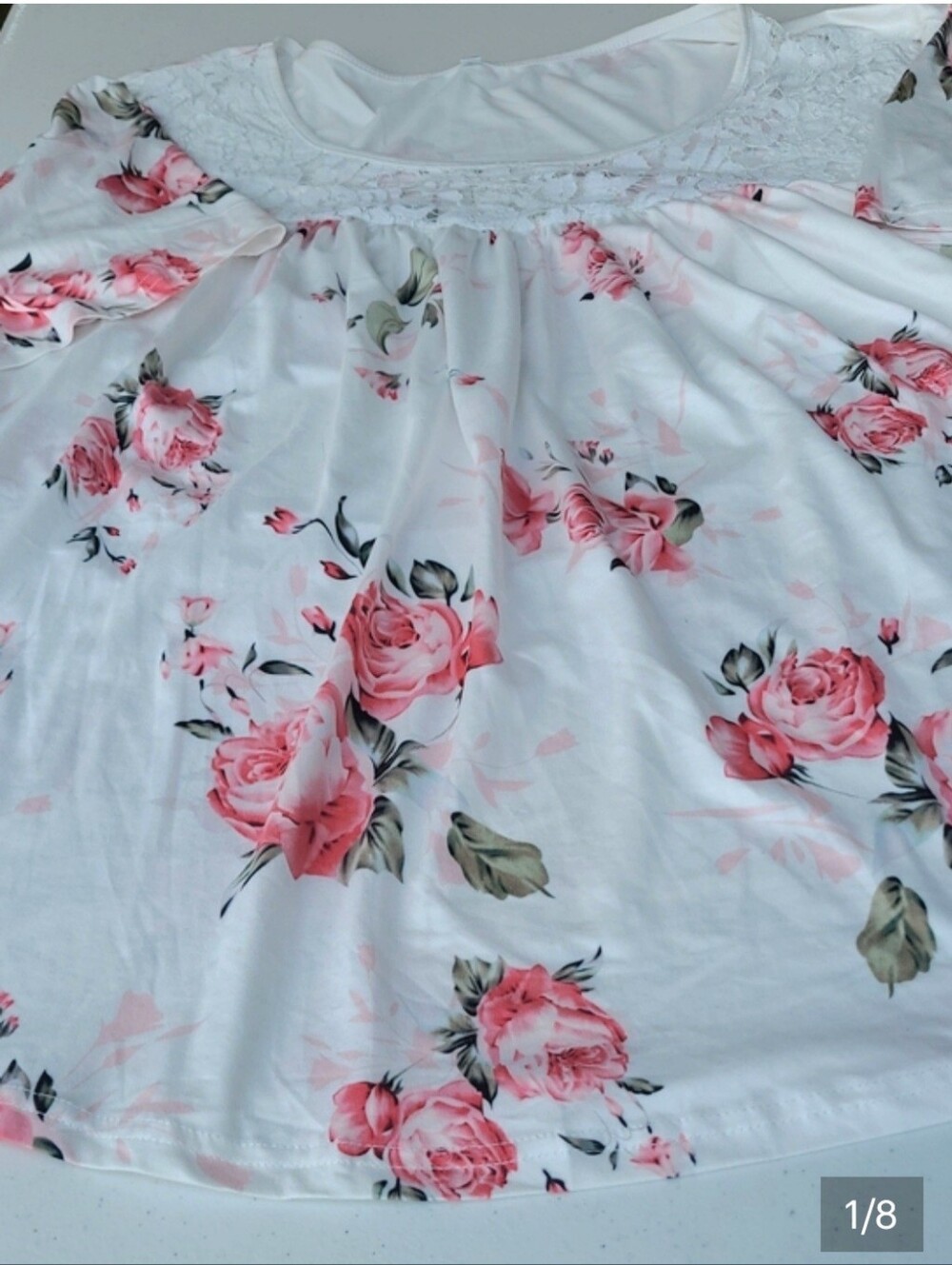 Floral Pink Rose Print Women's  Shirt